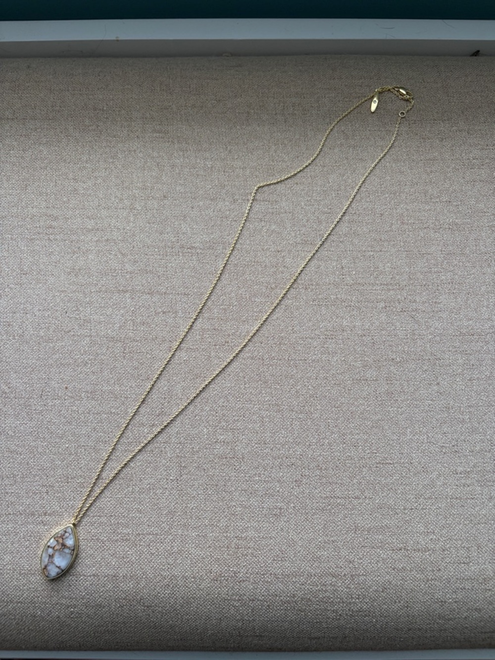 Sole Society Gold-Tone Necklace with White Marbled Pendant